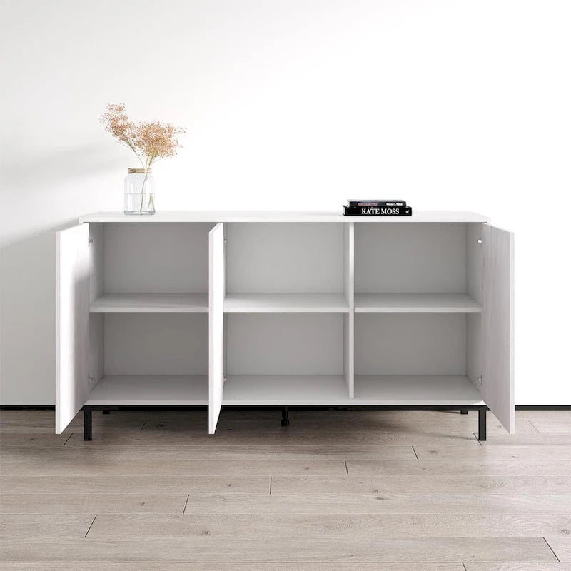 Bahut buffet moderne de 150 cm de large – Rangement pour salon avec étagères réglables