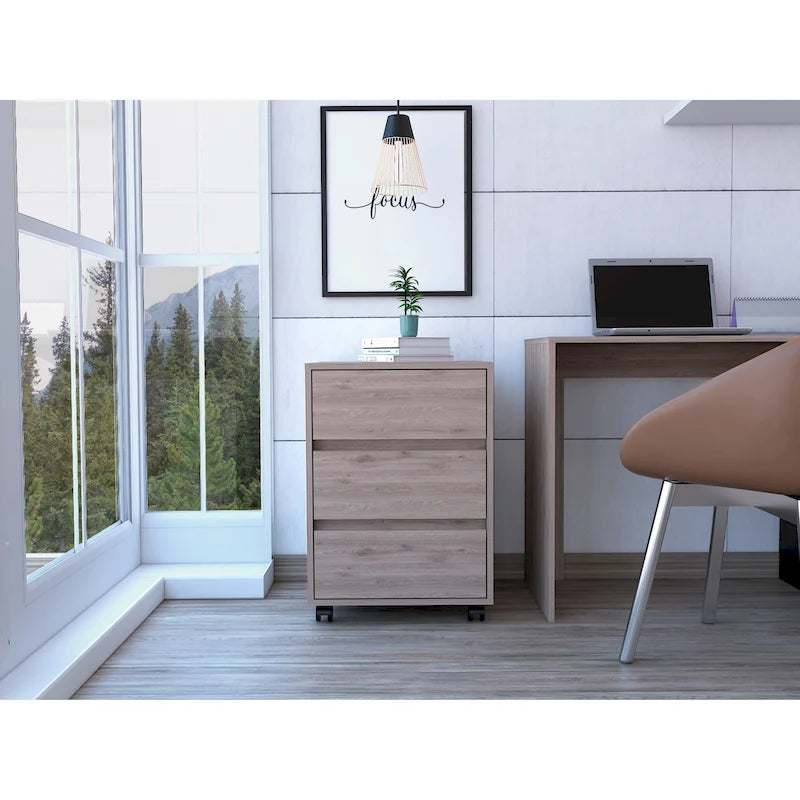 Meuble de classement en bois à 3 tiroirs – Rangement de documents pour le bureau à domicile pour dossiers de format lettre et légal