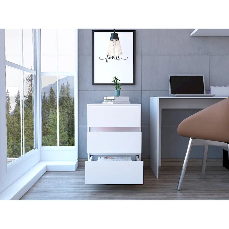 Meuble de classement en bois à 3 tiroirs – Rangement de documents pour le bureau à domicile pour dossiers de format lettre et légal