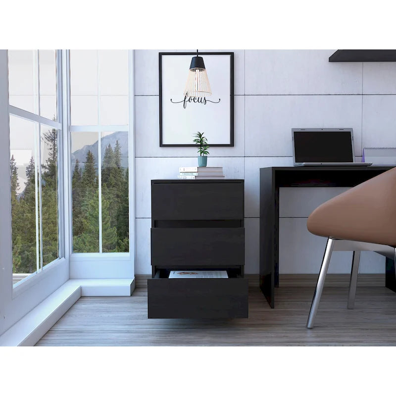 Meuble de classement en bois à 3 tiroirs – Rangement de documents pour le bureau à domicile pour dossiers de format lettre et légal
