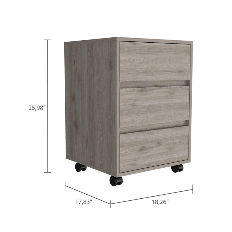 Meuble de classement en bois à 3 tiroirs – Rangement de documents pour le bureau à domicile pour dossiers de format lettre et légal