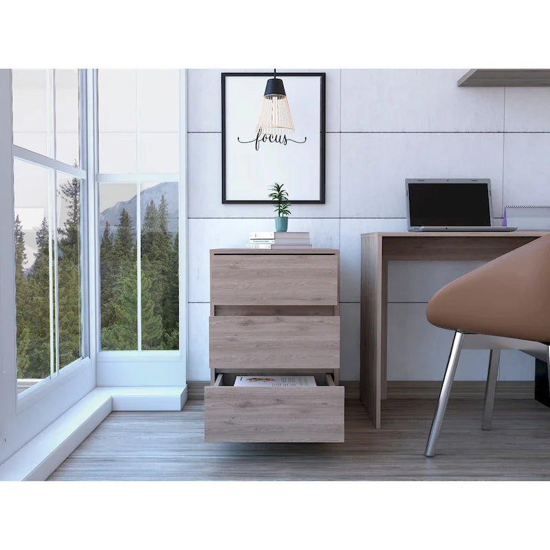 Meuble de classement en bois à 3 tiroirs – Rangement de documents pour le bureau à domicile pour dossiers de format lettre et légal