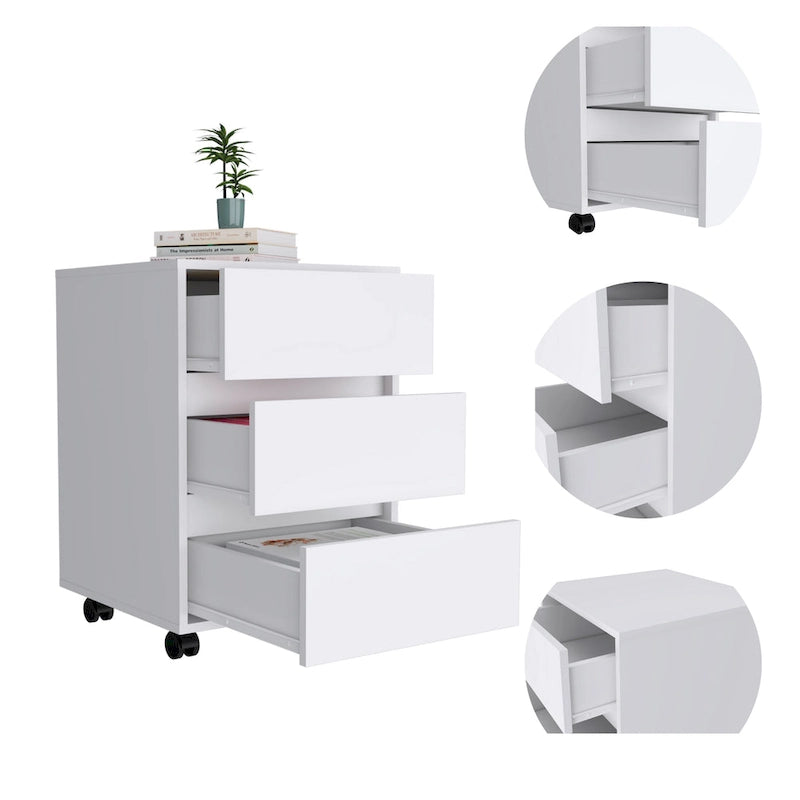 Meuble de classement en bois à 3 tiroirs – Rangement de documents pour le bureau à domicile pour dossiers de format lettre et légal