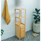 Tour de rangement en bambou massif pour spa – Meuble de rangement de salle de bain autoportant avec étagères