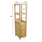 Tour de rangement en bambou massif pour spa – Meuble de rangement de salle de bain autoportant avec étagères