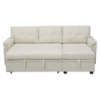 Canapé d'angle réversible convertible avec lit gigogne, méridienne de rangement et pieds durables