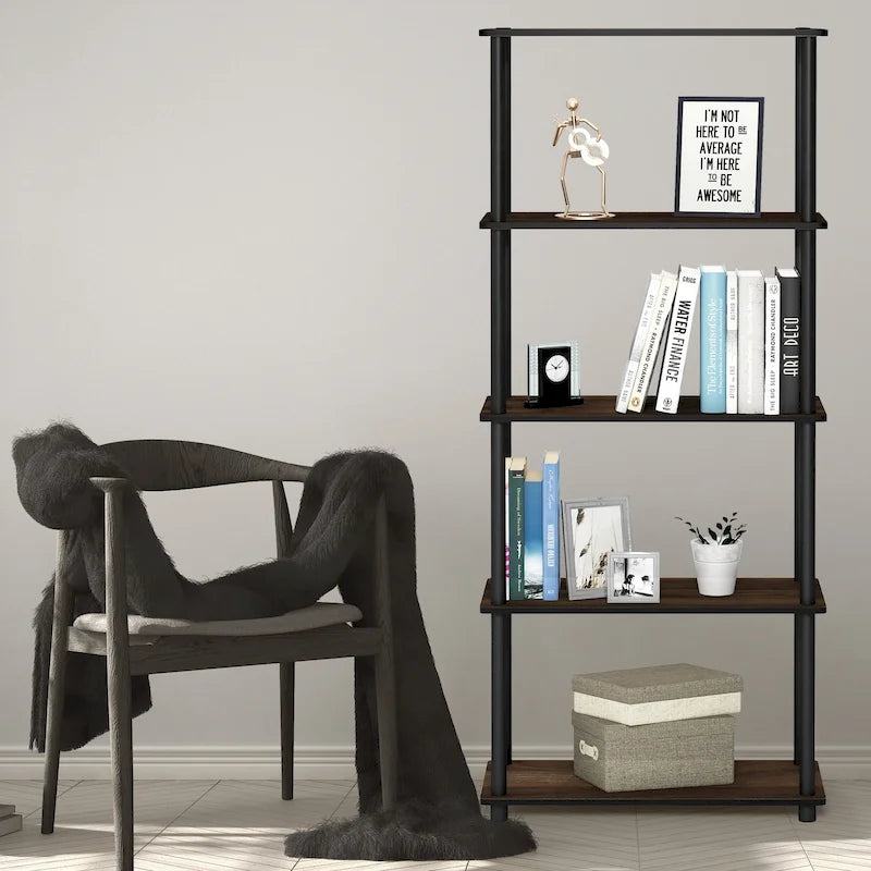 Étagère de présentation polyvalente à 5 niveaux – Bibliothèque autoportante pour le salon ou le bureau
