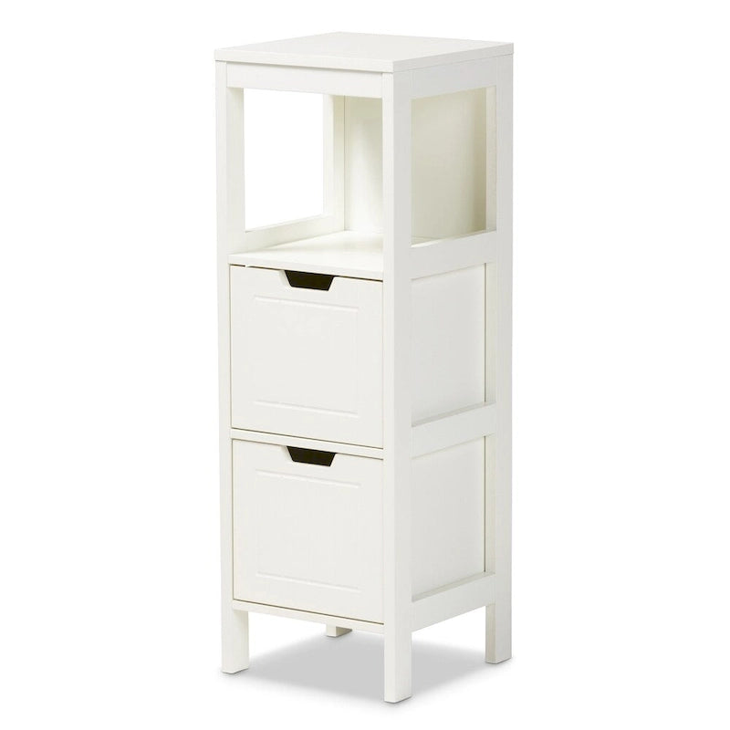 Meuble de rangement 2 tiroirs Cottage Farmhouse – Armoire d'appoint rustique en bois pour chambre à coucher