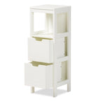 Meuble de rangement 2 tiroirs Cottage Farmhouse – Armoire d'appoint rustique en bois pour chambre à coucher