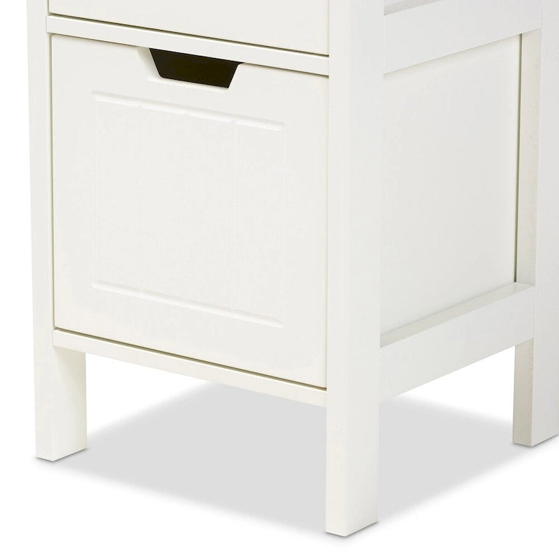 Meuble de rangement 2 tiroirs Cottage Farmhouse – Armoire d'appoint rustique en bois pour chambre à coucher