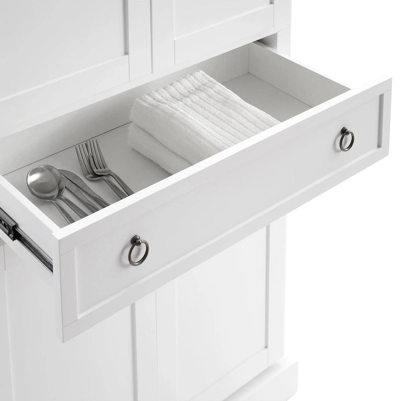Grand meuble de rangement de cuisine autoportant avec étagères réglables – Style ferme