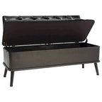 vidaXL Banc de rangement avec dossier 43,3 similicuir noir - 43,3 x 20,5 x 29,5
