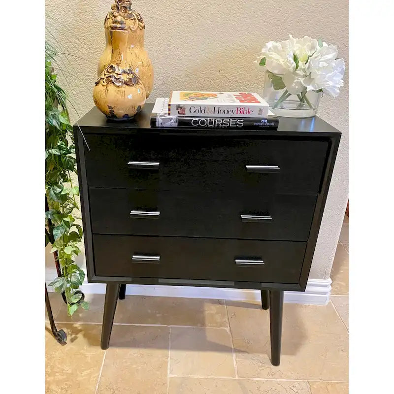 Petite commode moderne à 3 tiroirs – Commode compacte pour chambre à coucher, chambre d'enfant ou petits espaces