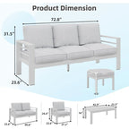 AECOJOY Ensemble de 7 Meubles de Jardin en Aluminium pour Extérieur