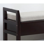 Banc à chaussures moderne de rangement Espresso