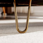 Banc de rangement ottoman pour bout de lit avec pieds dorés, banc d'entrée moderne en fausse fourrure ivoire rembourré avec rangement