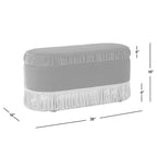 Banc ottoman de rangement ovale 38" capitonné – Repose-pieds en tissu rembourré avec rangement dissimulé