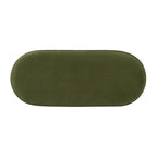Banc ottoman de rangement ovale 38" capitonné – Repose-pieds en tissu rembourré avec rangement dissimulé