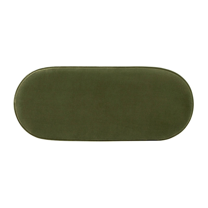 Banc ottoman de rangement ovale 38" capitonné – Repose-pieds en tissu rembourré avec rangement dissimulé