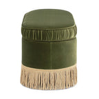Banc ottoman de rangement ovale 38" capitonné – Repose-pieds en tissu rembourré avec rangement dissimulé
