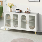 Meuble TV pour téléviseurs de plus de 65 pouces, meuble TV en bois avec placard de rangement et étagères réglables, console multimédia pour salon et chambre à coucher