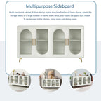 Meuble TV pour téléviseurs de plus de 65 pouces, meuble TV en bois avec placard de rangement et étagères réglables, console multimédia pour salon et chambre à coucher