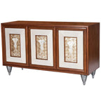 Bahut en cuir Shelly et incrustation de coquillages Capiz