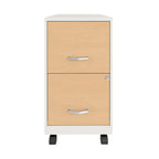 Classeur mobile à roulettes à 2 tiroirs de 45 cm de profondeur – Meuble de rangement de bureau roulant