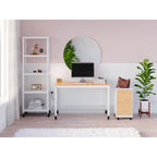 Classeur mobile à roulettes à 2 tiroirs de 45 cm de profondeur – Meuble de rangement de bureau roulant