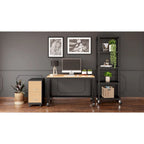 Classeur mobile à roulettes à 2 tiroirs de 45 cm de profondeur – Meuble de rangement de bureau roulant