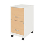 Classeur mobile à roulettes à 2 tiroirs de 45 cm de profondeur – Meuble de rangement de bureau roulant