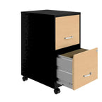 Classeur mobile à roulettes à 2 tiroirs de 45 cm de profondeur – Meuble de rangement de bureau roulant