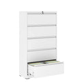 Classeur métallique latéral à 5 tiroirs, armoire de classement avec serrure, classeur verrouillable pour bureau à domicile, classeur métallique verrouillable
