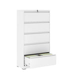 Classeur métallique latéral à 5 tiroirs, armoire de classement avec serrure, classeur verrouillable pour bureau à domicile, classeur métallique verrouillable