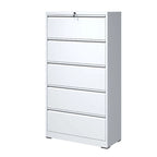 Classeur métallique latéral à 5 tiroirs, armoire de classement avec serrure, classeur verrouillable pour bureau à domicile, classeur métallique verrouillable