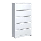 Classeur métallique latéral à 5 tiroirs, armoire de classement avec serrure, classeur verrouillable pour bureau à domicile, classeur métallique verrouillable