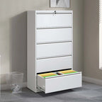 Classeur métallique latéral à 5 tiroirs, armoire de classement avec serrure, classeur verrouillable pour bureau à domicile, classeur métallique verrouillable