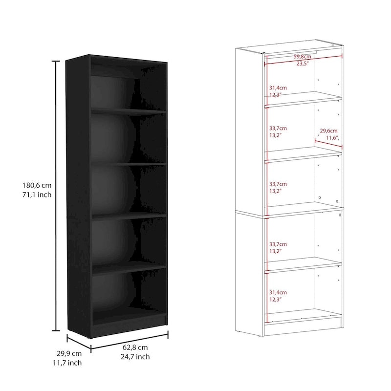 Ensemble de 3 bibliothèques doubles de 188 cm de large à 5 étagères – Grand meuble de rangement pour bureau ou salon