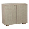 Meuble d'appoint avec 2 portes à finition galuchat – Rangement de luxe de style moderne du milieu du siècle