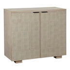 Meuble d'appoint avec 2 portes à finition galuchat – Rangement de luxe de style moderne du milieu du siècle