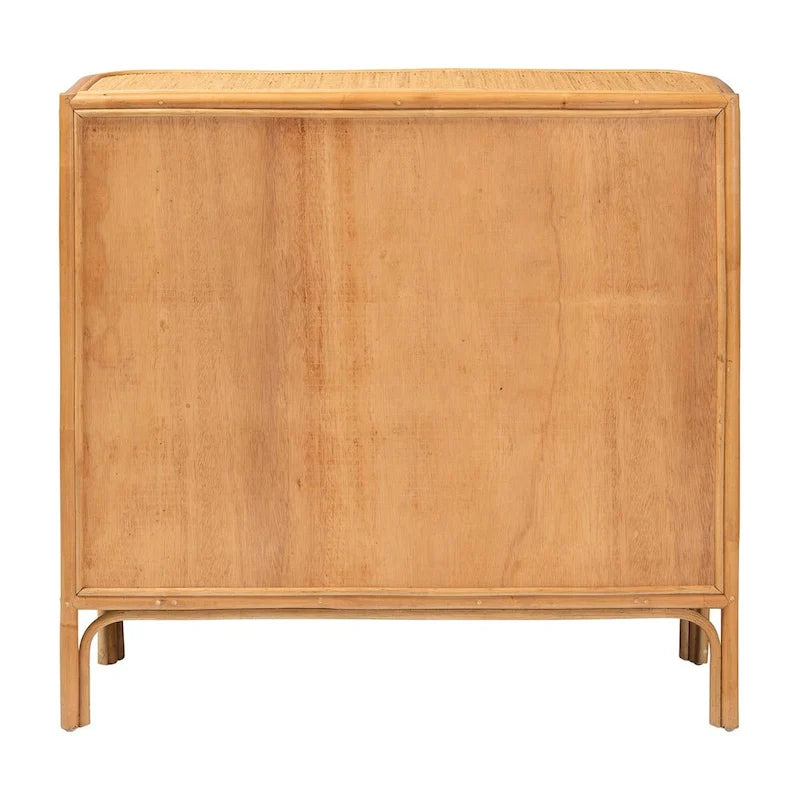 Commode de rangement bohème en rotin clair avec 3 tiroirs – Organiseur de chambre bohème