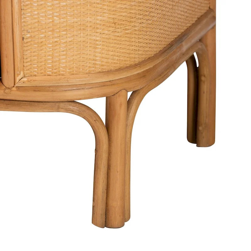 Commode de rangement bohème en rotin clair avec 3 tiroirs – Organiseur de chambre bohème