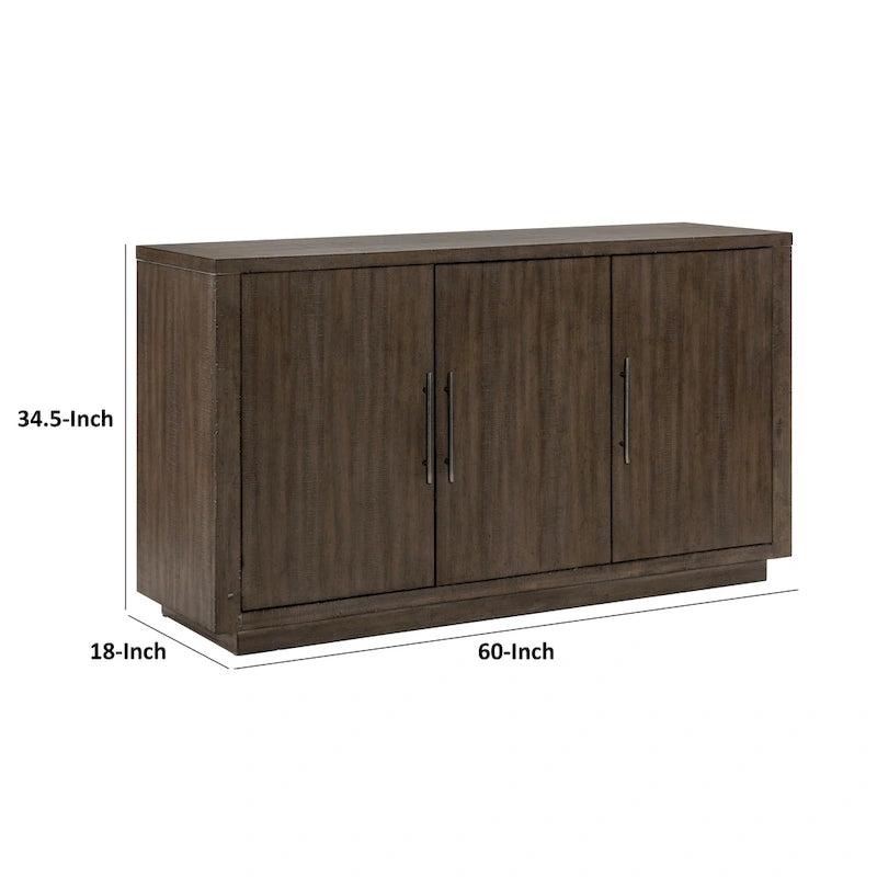 Buffet Bahut de 60" – Grand Meuble de Rangement pour Salle à Manger avec Portes et Étagères