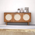 Grand buffet moderne effet noyer – Meuble de rangement contemporain pour salle à manger
