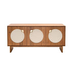 Grand buffet moderne effet noyer – Meuble de rangement contemporain pour salle à manger