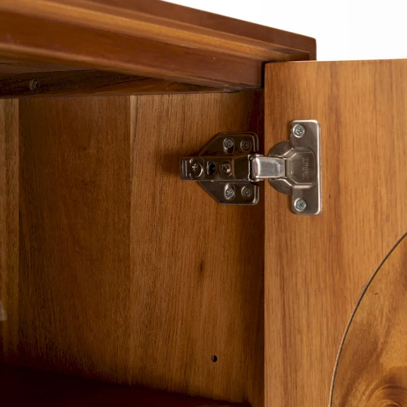Grand buffet moderne effet noyer – Meuble de rangement contemporain pour salle à manger