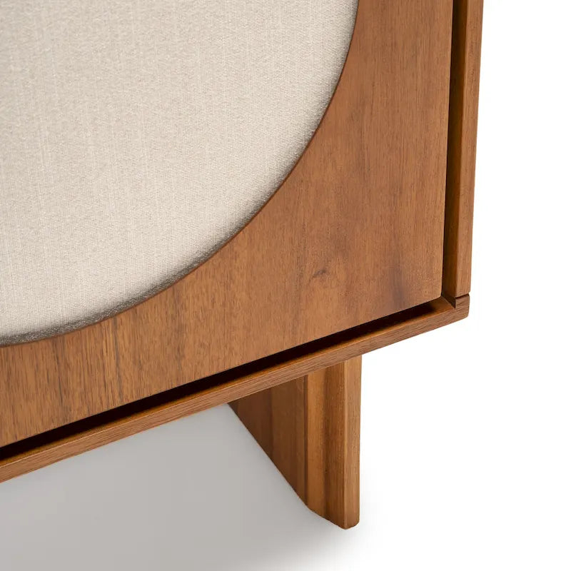 Grand buffet moderne effet noyer – Meuble de rangement contemporain pour salle à manger