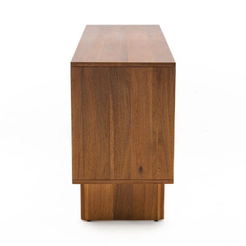 Grand buffet moderne effet noyer – Meuble de rangement contemporain pour salle à manger