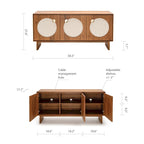 Grand buffet moderne effet noyer – Meuble de rangement contemporain pour salle à manger