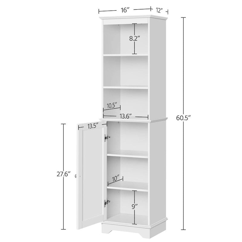 Meuble de salle de bain en bois avec portes et étagères – Organisateur de rangement sur pied